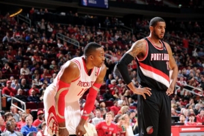 Houston Rockets Dwight Howard and Portland Trail Blazers LaMarcus Aldridge