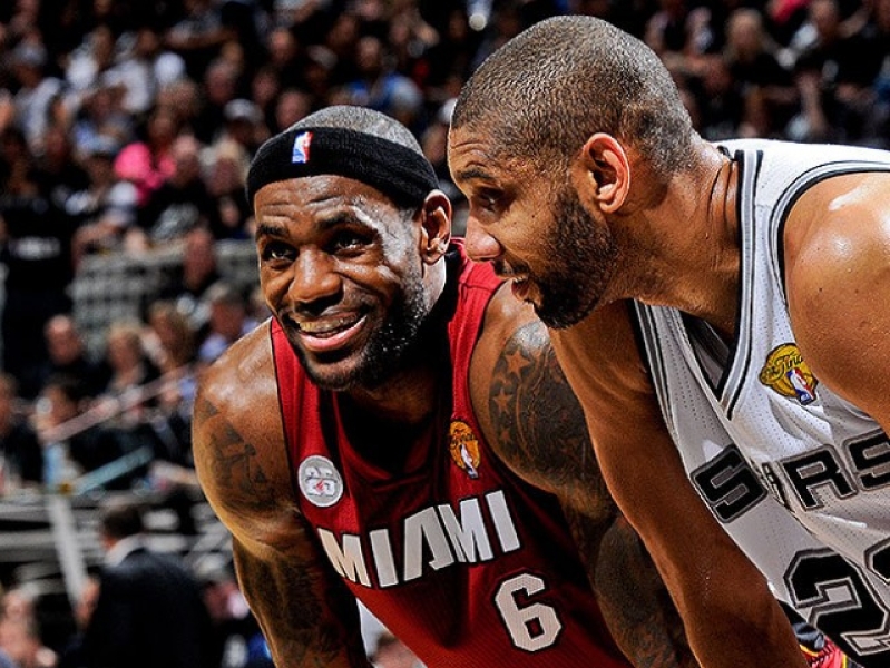 LeBron James and Tim Duncan