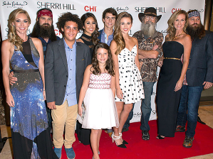 Duck Dynasty Family at Sherri Hill Fashion Week with Sadie Robertson as Model