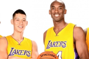 Jeremy Lin and Kobe Bryant, Los Angeles Lakers teammates 