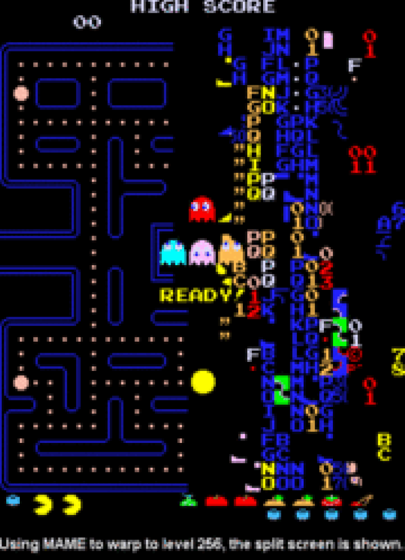 The infamous Pac-Man Map 256 Glitch.