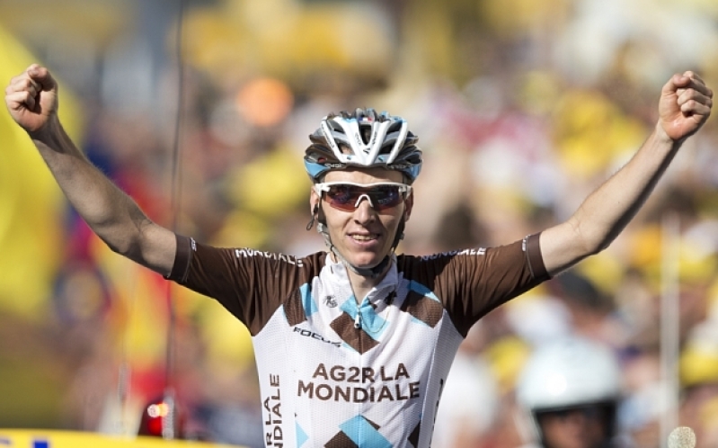 Romain Bardet at the end of Stage 18.