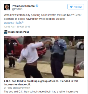 President Obama's Twitter account did not miss the beat.