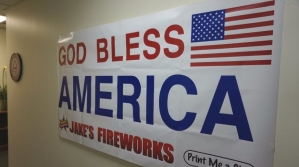 God Bless America Sign Jake's Fireworks