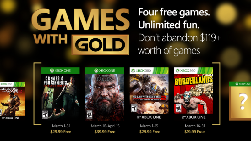 Games with Gold free games for March 2016