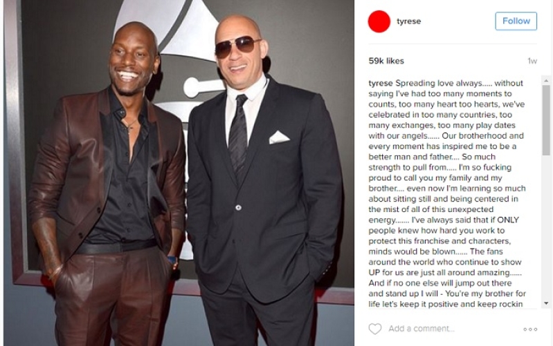 Tyrese Gibson and Vin Diesel