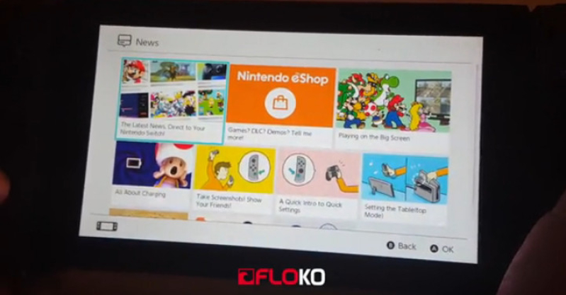 Nintendo Switch's system menu leaked