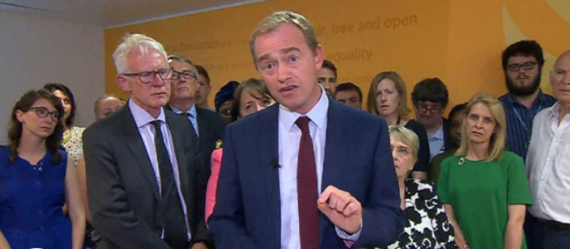 Tim Farron steps down as Liberal Democrat leader in the UK