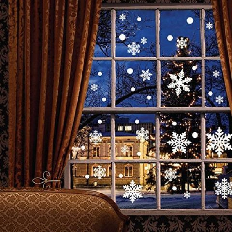 102 pcs White Snowflakes Window Clings Decal Stickers Christmas Winter Wonderland Decorations Ornaments Party Supplies (5 Sheets)
