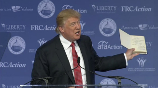 Donald Trump Speaks at Values Voter Summit in Washington, DC, Promises to Repeal Lyndon Johnson Amendment