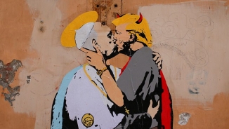 Mural Depicting 'Satanic' Donald Trump Kissing Pope Francis Painted Near Vatican 